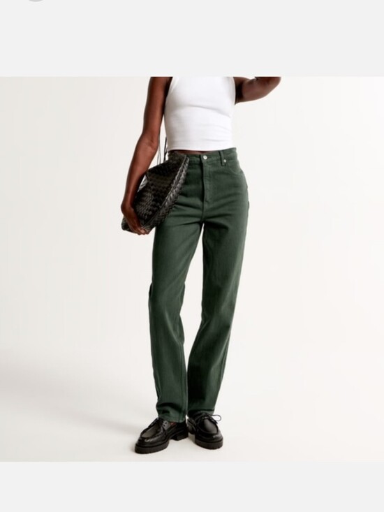 Abercrombie & Fitch Denim - Abercrombie & Fitch 90's Straight Untra High Rise Jeans Green